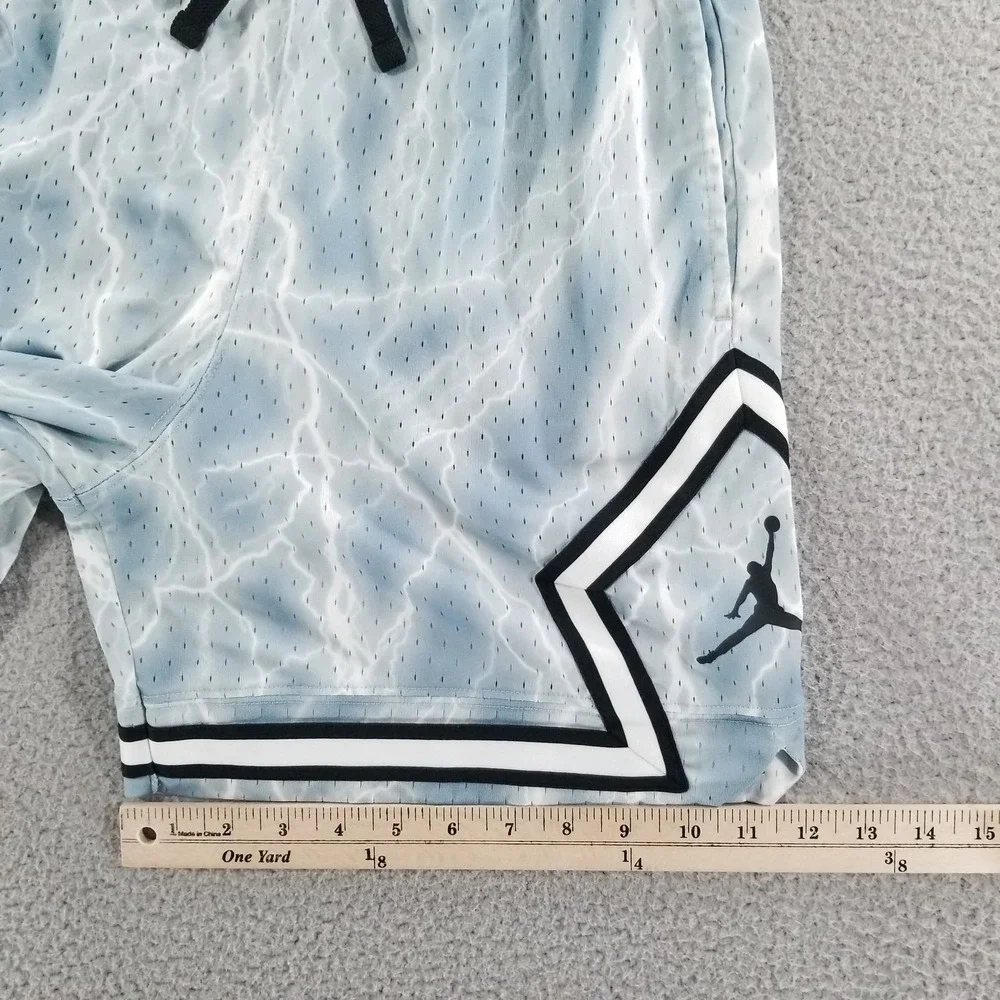 Nike Jordan Shorts Mens Medium Blue Diamond Lightning Basketball Athletic Gym